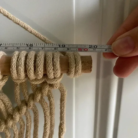 Adorable cream boho macrame hanging piece 38” - Picture 2 of 5
